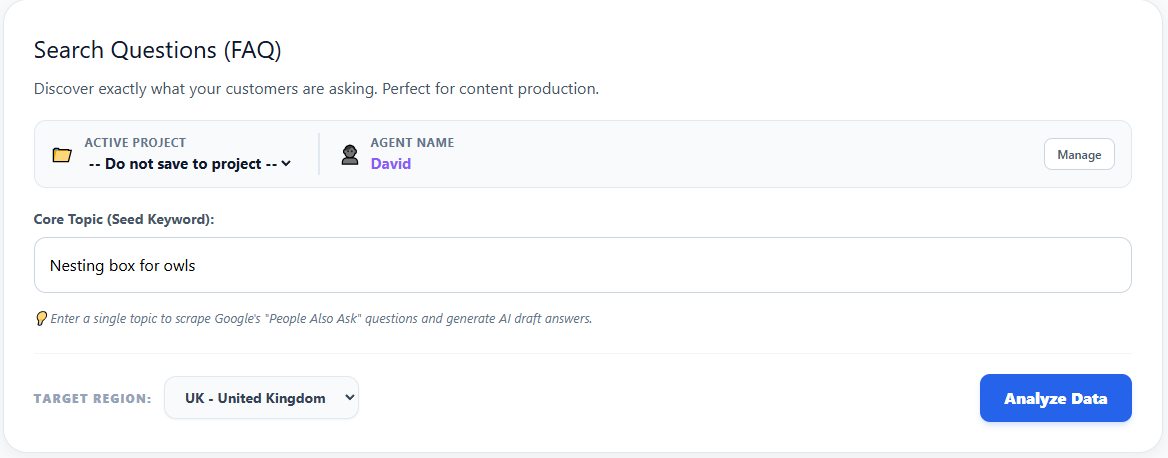 FAQ Explorer Input Interface